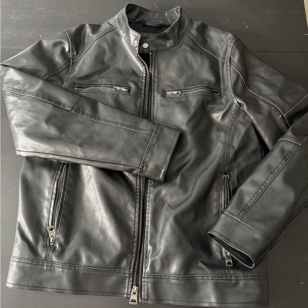 Guess Men's Black Moto Biker style Jacket…M - Picture 9 of 15